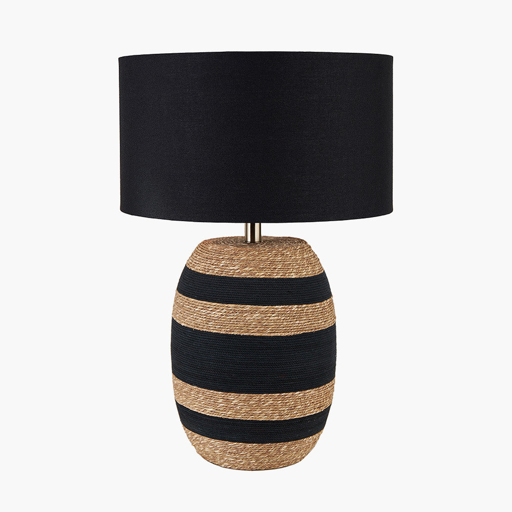 Kalutara Black & Natural Sea Grass Tall Table Lamp - Base Only